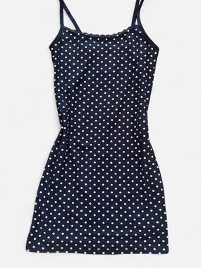 Y2K Bodycon mini cami dress with polka dots and lace